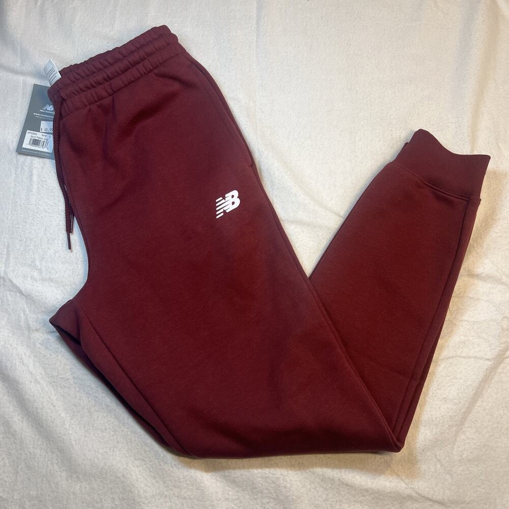 NWT New Balance Men's Sports Fleece Joggers Burgundy Small Mp43904